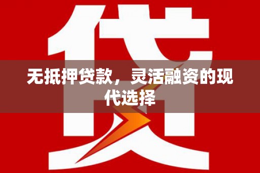 于洪无抵押贷款，灵活融资的现代选择