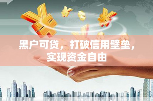 于洪黑户可贷，打破信用壁垒，实现资金自由