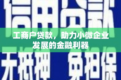 于洪工商户贷款，助力小微企业发展的金融利器