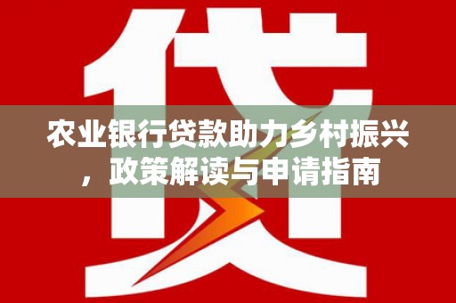 于洪农业银行贷款助力乡村振兴，政策解读与申请指南