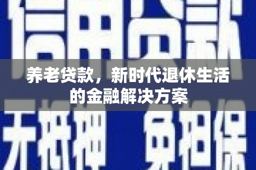 于洪养老贷款，新时代退休生活的金融解决方案